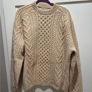Vintage Cream Cable Knit Sweater - American Eagle